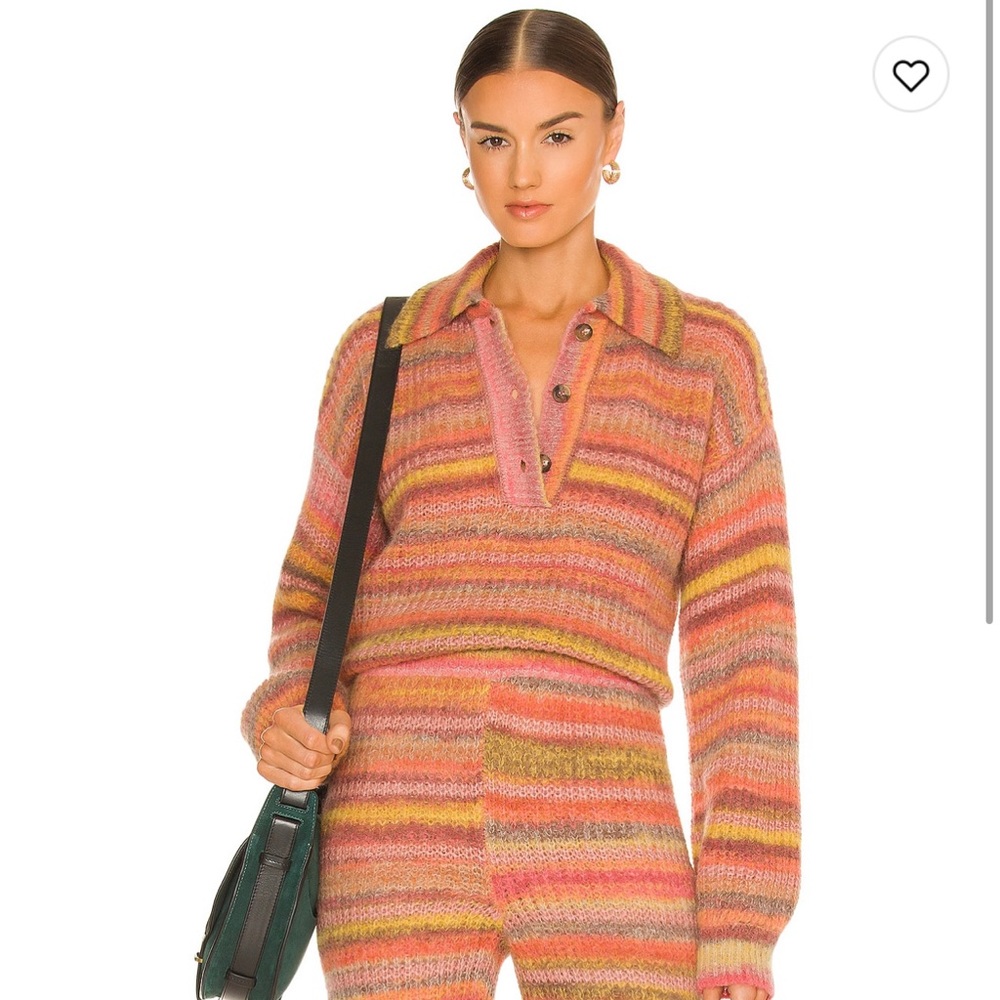 Something Navy XS Striped Polo Sweater